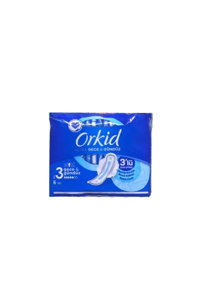 Orkid Ultra Gece & Gündüz Hijyenik Ped 6lı