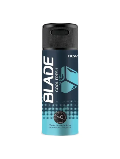 Blade Fresh Erkek Sprey Deodorant 150 ml Alkolsüz Pudrasız Leke Bırakmaz 48 Saat Etkili Koruma