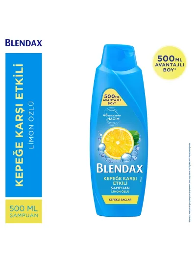 Blendax Kepeğe Karşı Etkili Limon Özlü Şampuan 500 ml Dengeleyici Etki ile Kepekli Saçlar İçin