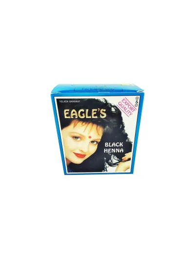 Eagle's Siyah Hint Kınası 6'lı Paket Amonyaksız Toz Formda Kadınlar İçin Uzun Süre Kalıcı Renk