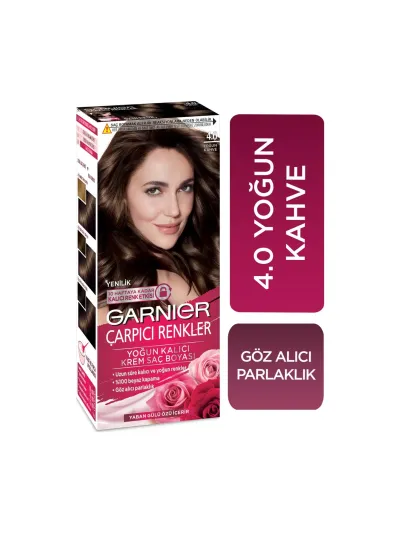 Garnier Çarpıcı Renkler 4.0 Yoğun Kahve Amonyaksız Krem Saç Boyası Göz Alıcı Parlaklık