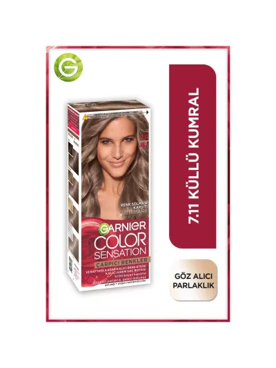 Garnier Çarpıcı Renkler Küllü Kumral Krem Saç Boyası 7.11 Yoğun Renk ve Parlaklık