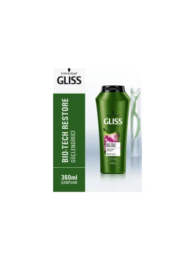 Gliss Bio-Tech Restore Güçlendirici Şampuan- Kök Hücre Kompleksi ve Gül Suyu ile 360 ml