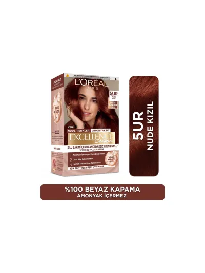 L'Oréal Paris Excellence Nudes 5 Ur Amonyaksız Kahverengi Krem Saç Boyası Doğal Görünüm