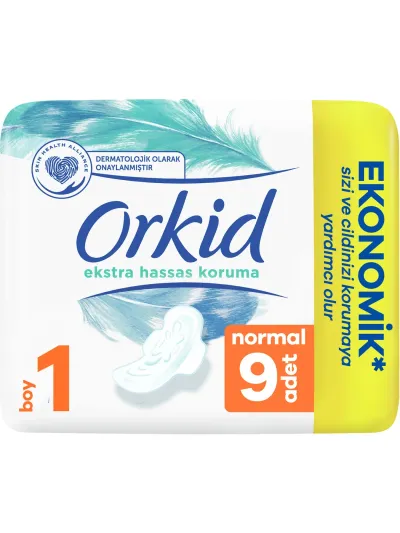 Orkid Ekstra Hassas Koruma Pedler 9 Adet Gün Boyu Konfor ve Yumuşaklık Sunar
