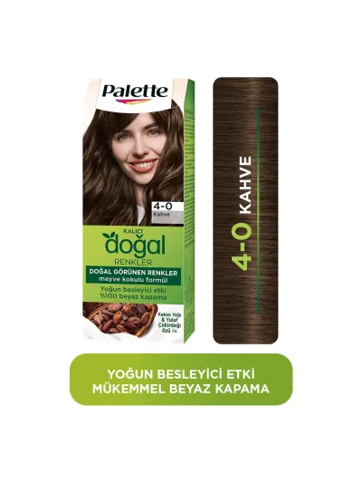 Palette Kalıcı Doğal Renkler 4-0 Kahve Kakao Yağı Saç Boyası