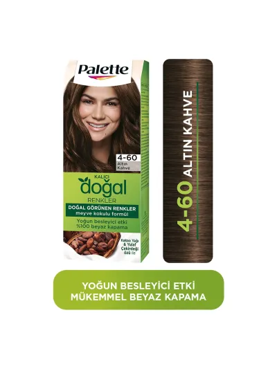 Palette Kalıcı Doğal Renkler 4-60 Altın Kahve Kakao Yağı Saç Boyası