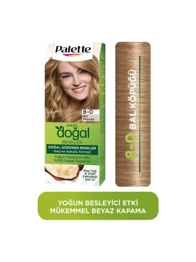 Palette Kalıcı Doğal Renkler 8-0 Bal Köpüğü Shea Yağı Saç Boyası