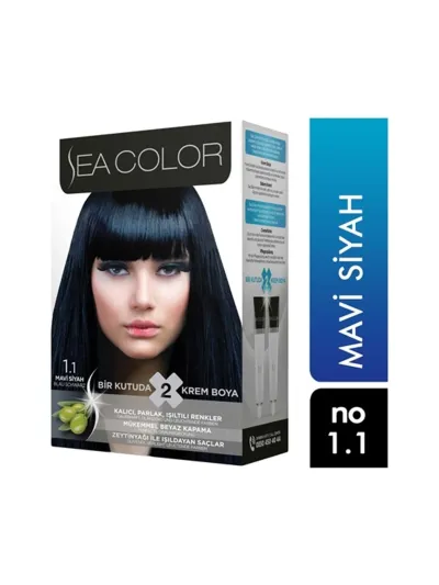 Sea Color Saç Boyası 1.1 Mavi Siyah 8698753382096