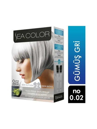 Sea Color Seacolor 2'li Krem Saç Boyası 0/02 Gümüş Gri 8698753387046
