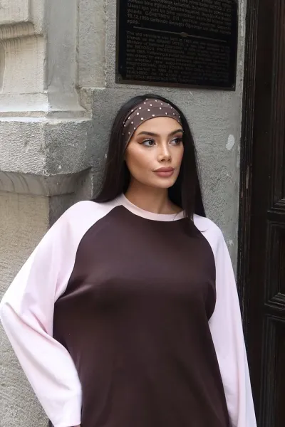 Oysho Kumaş Çift Renkli Bluz Kahverengi