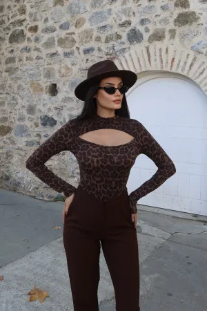 Leopar Desenli Pencereli Bluz Leopar 3
