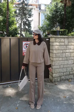 Gabardin Kumaş Pantolon Bej 5