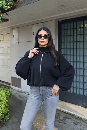 Linda Twill Kumaş Fermuarlı Ceket Siyah 2