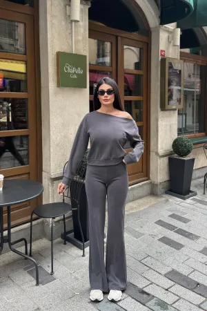 Modal Oysho Düşük Omuz İkili Takım Antrasit Antrasit 2
