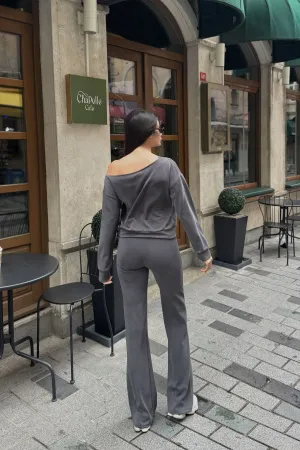 Modal Oysho Düşük Omuz İkili Takım Antrasit Antrasit 6
