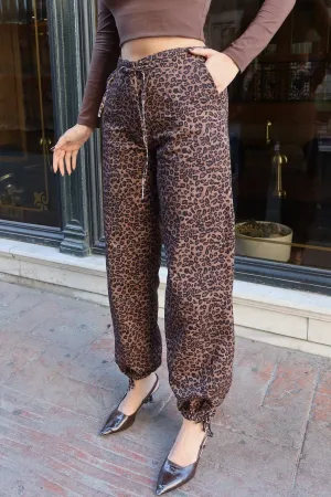 Gabardin Kumaş Desenli Pantolon Kahve Leopar Kahve Leopar 7