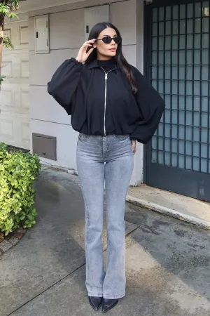 Linda Twill Kumaş Fermuarlı Ceket Siyah 3