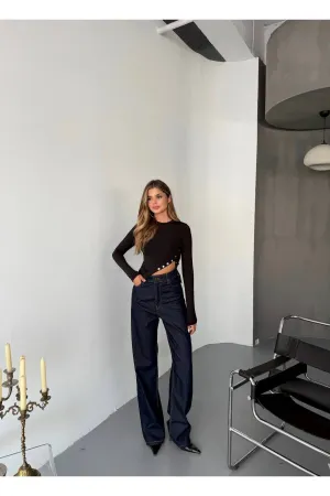 Dalgıç Kumaş Çıtçıtlı Crop 6