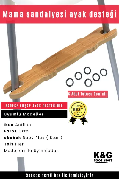 Ithal Contalı Mama Sandalyesi Ayak Koyma Dayama Desteği Ikea Antilop, E Bebek Baby Plus, Faros Orzo
