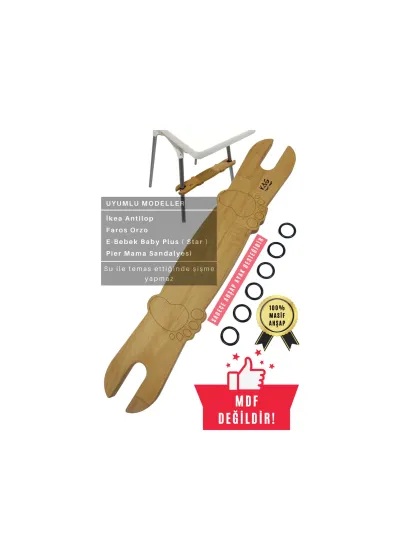 K&G Foot Rest Ikea Antilop Mama Sandalyesine Uyumlu Yeni Model Ayak Desteği - Ayak Dayama Yeri - Ahşap Ayaklık