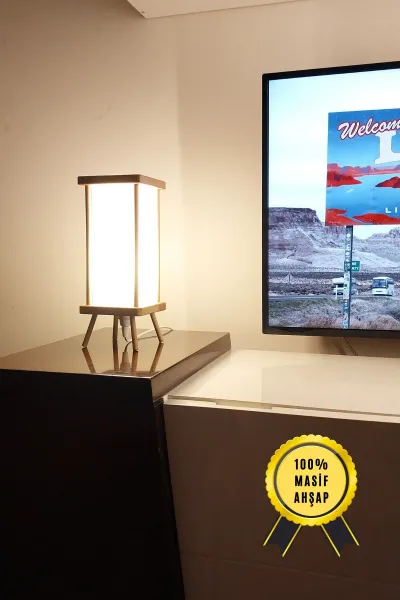 Ahşap Abajur ve Hediyelik Masa Lambası, Hediyelik Gece Lambası, Dekoratif Klasik Abajur