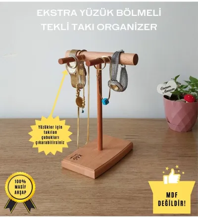 Takı Organizer Ahşap Takı Askısı 20 Cm Takı Standı Yüzük Kolye Askısı Takı ve Aksesuar Düzenleyici