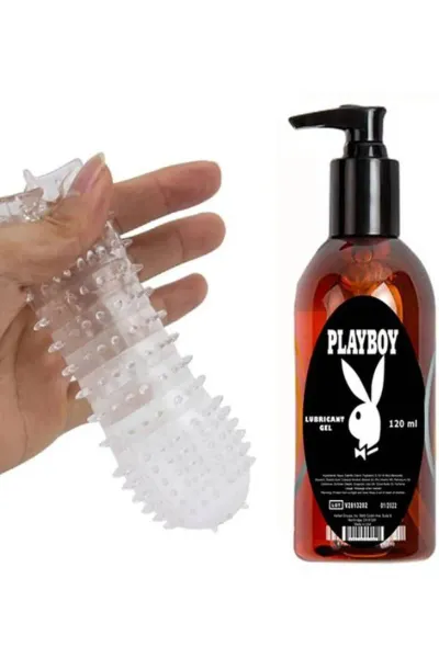 Playboy Kayganlaştırıcı Jel 120 ml ve Şeffaf Tırtıklı Prezervatif Kılıfı Seti