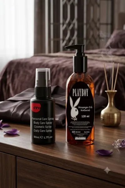 Playboy Masaj Yağı 120 ml ve Kişisel Bakım Spreyi 50 ml Set