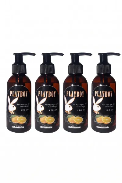 Playboy Orange Aromalı Vücut Masaj Yağı 120 ml 4'lü Paket