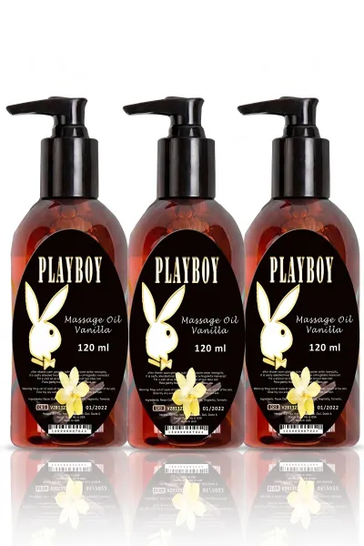 Playboy Vanilya Aromalı Vücut Masaj Yağı 120 ml 3'lü Paket