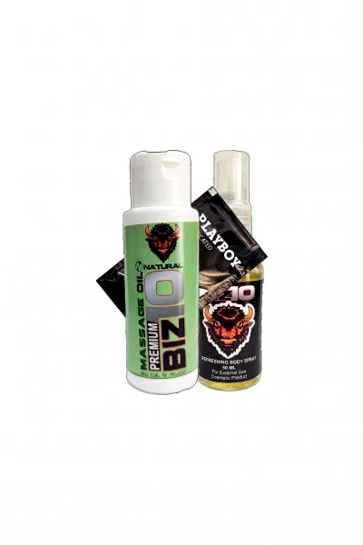 Natural Bizo Kişisel Bakım Seti Masaj Yağı ve Vücut Spreyi 60 ml + 50 ml