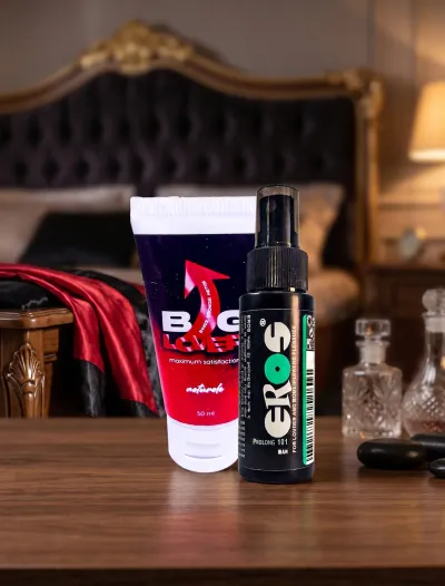 Big Lover 50 ml Erkek Özel Bölge Bakım Kremi ve Eros Prolong 101 Sprey Seti