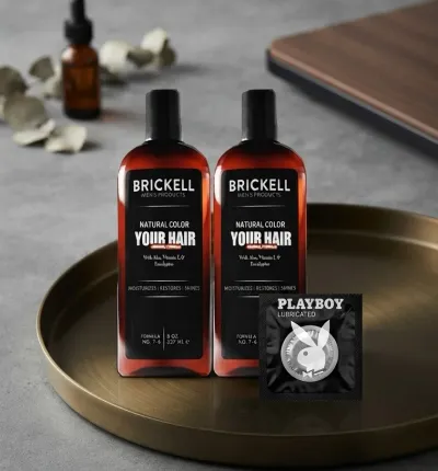 Brickell Natural Color Erkek Şampuanı 237 ml 2 Adet + Playboy Jel