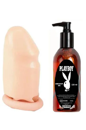 Playboy Kayganlaştırıcı Jel 120 ml ve Gerçekçi Dokulu Penis Kılıfı Seti Kişisel Bakım Ürünü