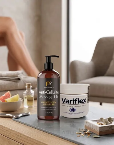M3 Naturals Masaj Yağı 240 ml ve Variflex Bacak Bakım Kremi 150 ml Set