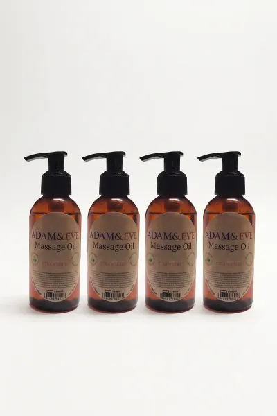 Adam & Eve Çilek Kokulu Vücut Masaj Yağı 150 ml x4