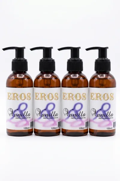 EROS Vanilya Aromalı Vücut Masaj Yağı 120 ml x4