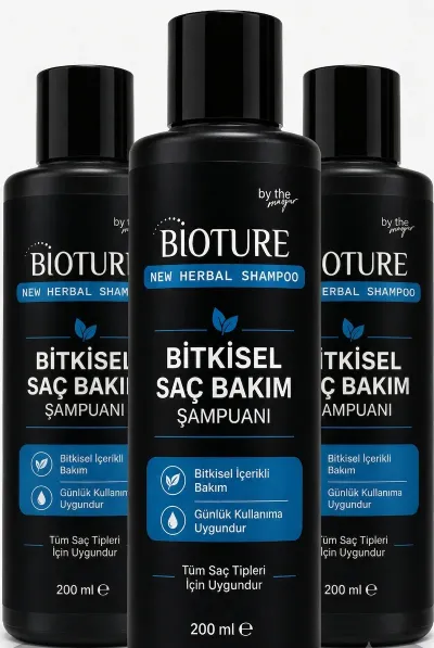 Bioture Bitkisel Saç Bakım Şampuanı 200 ml 3'lü Paket