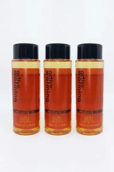 HOT Isıtıcı Etkili Vücut Masaj Yağı 200 ml x3