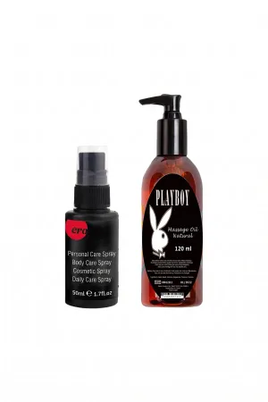 Playboy Vücut Masaj Yağı 120 ml ve Kişisel Bakım Spreyi 50 ml Seti Günlük Kozmetik Bakım
