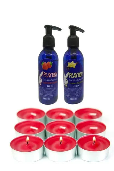 Vanilya ve Çilek Aromalı Masaj Yağı Seti 120 ml