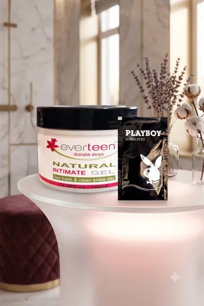 Everteen Natural Intimate Gel 100 ml ve Kayganlaştırıcılı Prezervatif Paketi