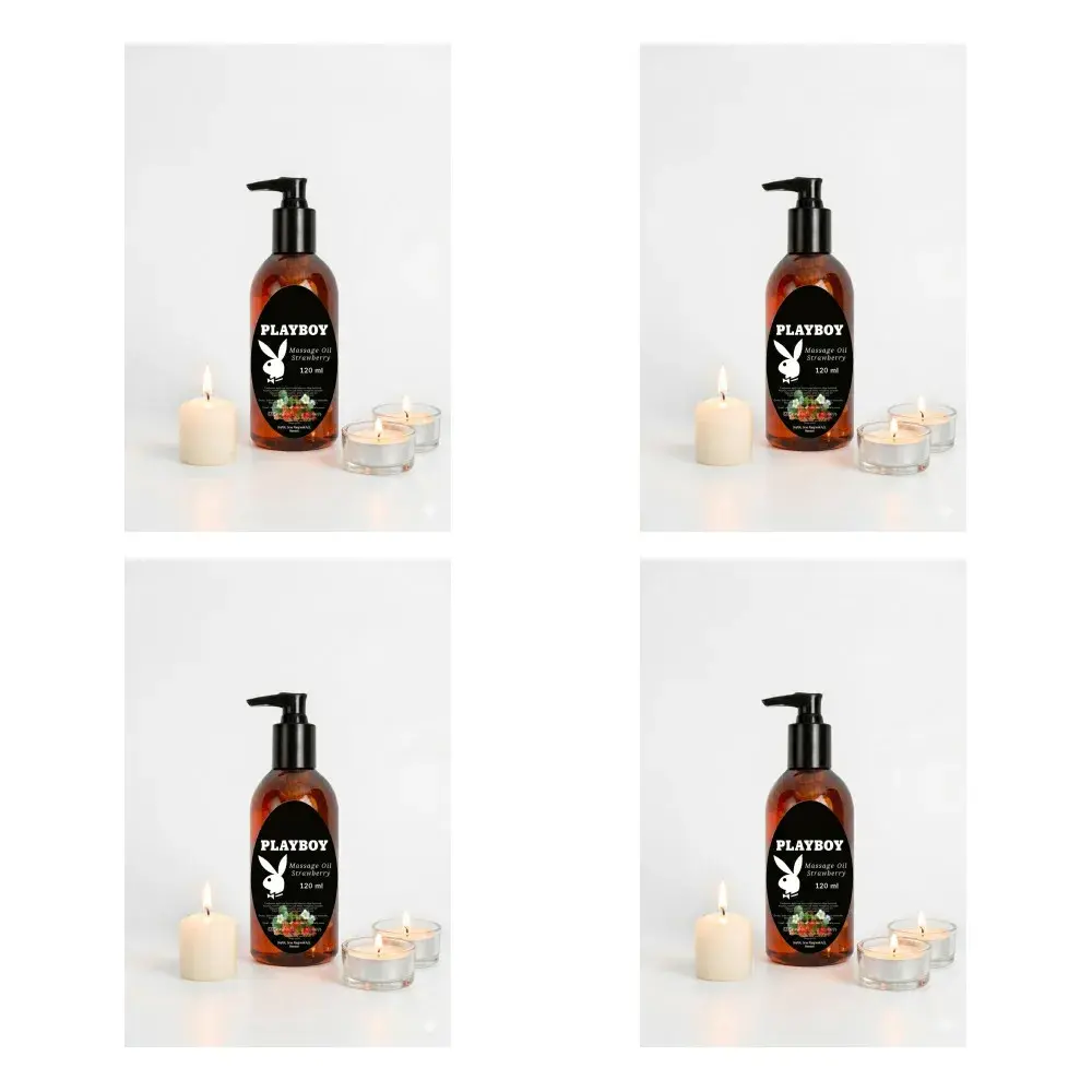Playboy Çilek Aromalı Vücut Masaj Yağı 120 ML x4