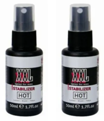 XXL Stabilizer Hot Erkek Masaj Spreyi 50 ml x2 Su Bazlı Isıtıcı Etkili
