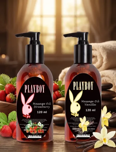 Çilek ve Vanilya Aromalı Vücut Masaj Yağı Seti 2 x 120 ml