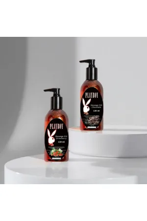 Çikolata ve Çilek Aromalı Masaj Yağı Seti 2'li 120 ml Vücut Masaj Yağı