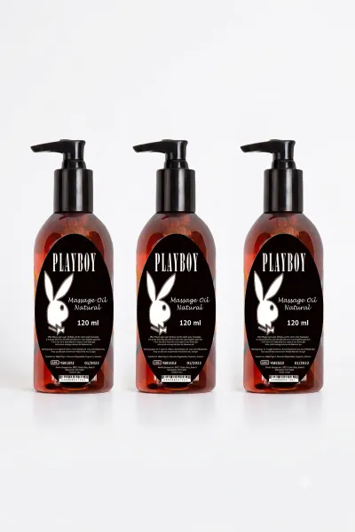 Playboy Natural Vücut Masaj Yağı 120 ml 3'lü Paket