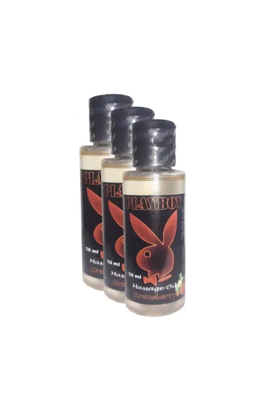 Playboy Çilek Aromalı Vücut Masaj Yağı 50 ml x3