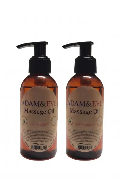 Adam & Eve Çilek Kokulu Vücut Masaj Yağı 150 ml x2